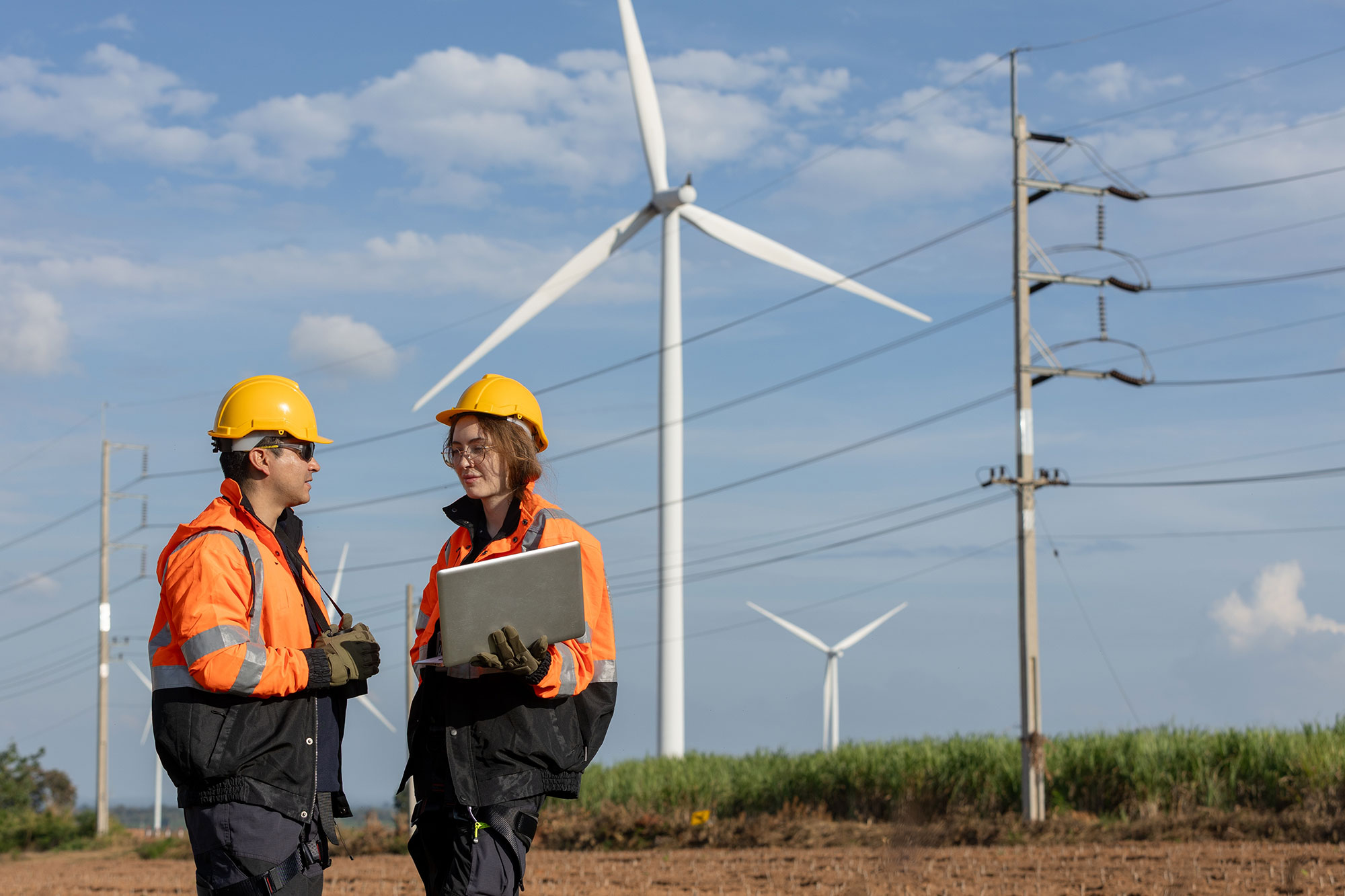 Windmill with workers